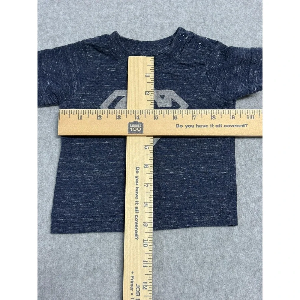 Superman Shirt Infant 0-3‎ Months Blue Heather Logo Short Sleeve DC Comics